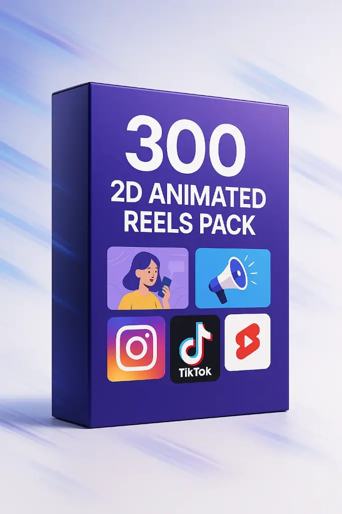 300+ Viral-Ready 2D Animated Reels Pack